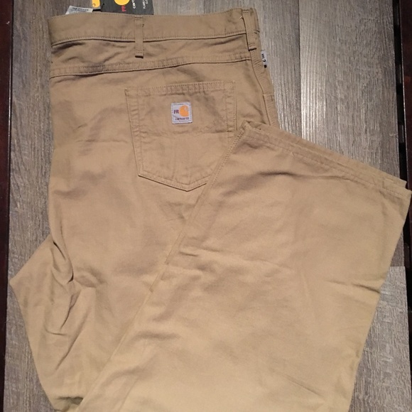New Carhartt FR 50X30 Khaki Jean Pants. Big & Tall - Picture 3 of 5
